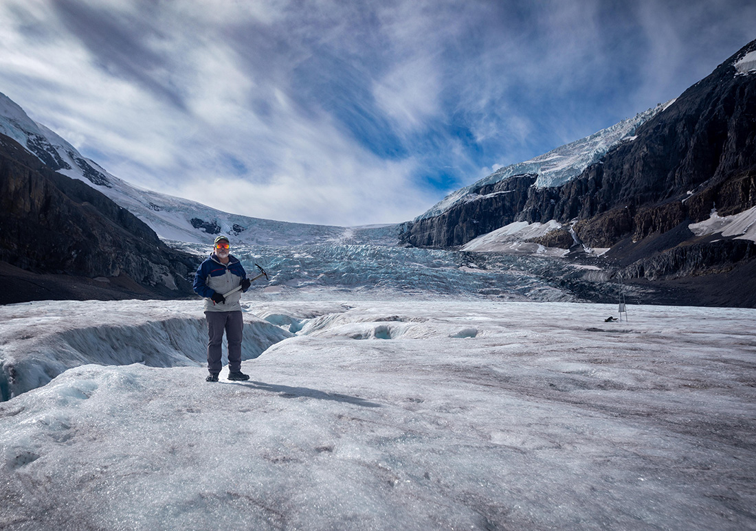 John Pomeroy on Athabasca Glacier in Jasper National Park