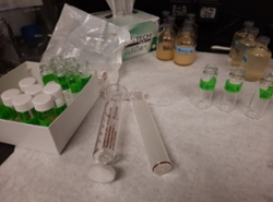 Image of the lab-based method to simulate human digestion to measure mercury bioaccessibility